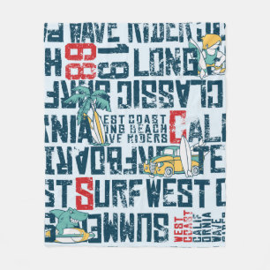 Wave rider West Coast California Surfteam Grun Fleecedecke
