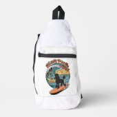 Wave-Riding Black Poodle Surfing Adventure Crossbody Bag (Vorderseite)