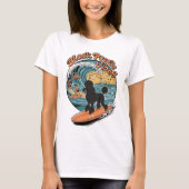 Wave-Riding Black Poodle Surfing Adventure T-Shirt (Vorderseite)
