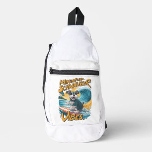 Wave-Riding Miniatur Schnauzer Surferlebnis Crossbody Bag