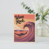 Wave Rock Australia Vintag Postkarte (Stehend Vorderseite)