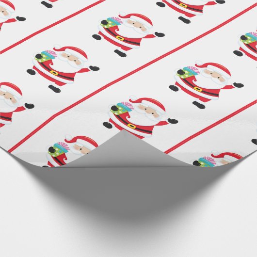 Wave Santa Claus Gift Wrap Geschenkpapier (Ecke)