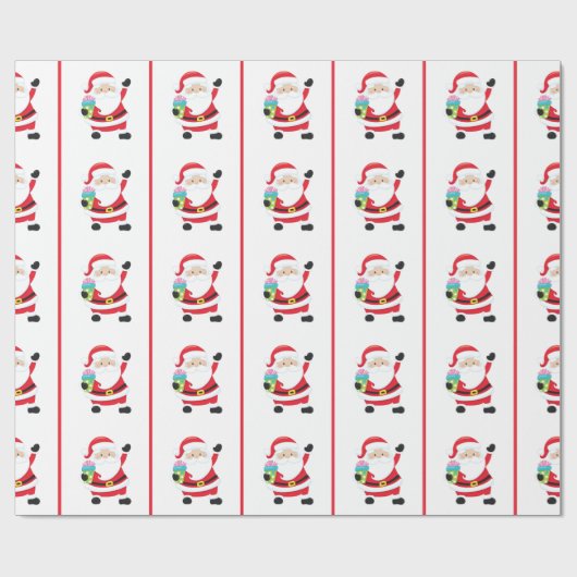 Wave Santa Claus Gift Wrap Geschenkpapier (Flach)