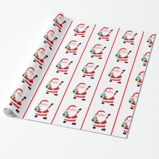 Wave Santa Claus Gift Wrap Geschenkpapier (Ungerollt)