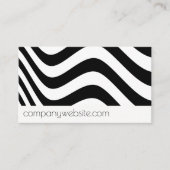 Wave Schwarz-weiß Stylish Business Card Visitenkarte (Vorderseite)