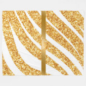 Wave Sea Gold Glitzer Boho Popular Collection Fleecedecke (Vorderseite (Horizontal))