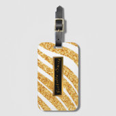 Wave Sea Gold Glitzer Boho Popular Collection Gepäckanhänger (Vorderseite Vertikal)