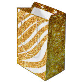 Wave Sea Gold Glitzer Boho Popular Collection Mittlere Geschenktüte (Rückseite Schrägansicht)