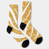 Wave Sea Gold Glitzer Boho Popular Collection Socken (Rechts)