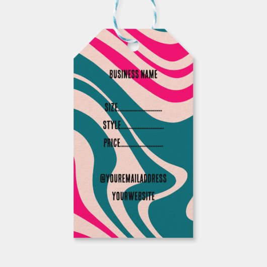 Wave Simple Minimalistisch Business Price Swing Geschenkanhänger (Rückseite)