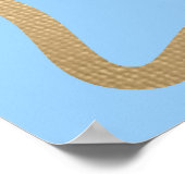 Wave Sky Blue Gold Graduation Party Willkommen Poster (Ecke)