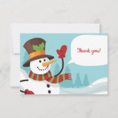 Wave Snowman Dankeschön Card Einladung (Vorderseite)