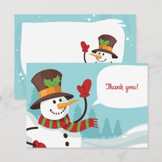 Wave Snowman Dankeschön Card Einladung (Vorne/Hinten)