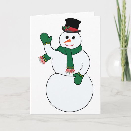 Wave Snowman Grußkarten Feiertagskarte (Vorderseite)