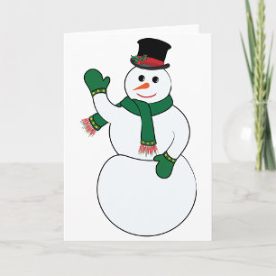 Wave Snowman Grußkarten Feiertagskarte