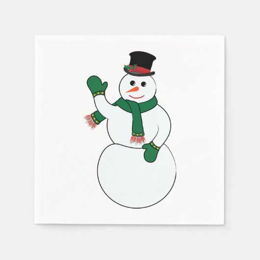 Wave Snowman Paper Napkins Serviette (Vorderseite)