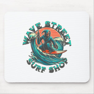 Wave Street Retro Urlaub Strand Surfen Schädel Gra Mousepad