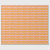 Wave Stripe Pink Orange Wrapping Paper Geschenkpapier (Flach)