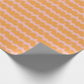 Wave Stripe Pink Orange Wrapping Paper Geschenkpapier (Ecke)