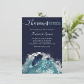Wave Sublimierung | Nautical Tidal Water Blue Gree Einladung (Stehend Vorderseite)