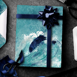 Wave Sublimierung | Nautical Tidal Water Blue Gree Geschenkpapier