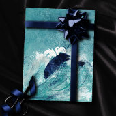 Wave Sublimierung | Nautical Tidal Water Blue Gree Geschenkpapier