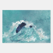 Wave Sublimierung | Nautical Tidal Water Blue Gree Geschenkpapier Set (Vorderseite)