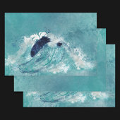 Wave Sublimierung | Nautical Tidal Water Blue Gree Geschenkpapier Set