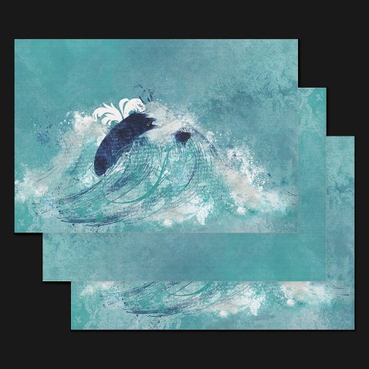 Wave Sublimierung | Nautical Tidal Water Blue Gree Geschenkpapier Set