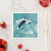 Wave Sublimierung | Nautical Tidal Water Blue Gree Serviette (Beispiel)