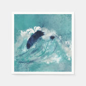 Wave Sublimierung | Nautical Tidal Water Blue Gree Serviette (Vorderseite)