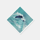 Wave Sublimierung | Nautical Tidal Water Blue Gree Serviette (Ecke)