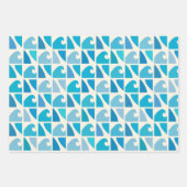 Wave Surf Retro Blue    Geschenkpapier Set (Vorderseite 3)