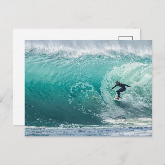 Wave, Surfer, schöne Landschaft Postkarte (Vorne/Hinten)
