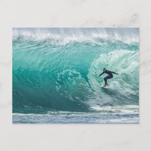 Wave, Surfer, schöne Landschaft Postkarte (Vorderseite)