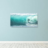 Wave, Surfer, schöne Landschaftskanvas drucken Leinwanddruck (Insitu (Holzboden))