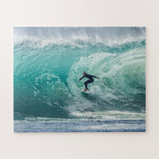 Wave Surfer Surfen Sport Blauer Ozean Puzzle (Horizontal)