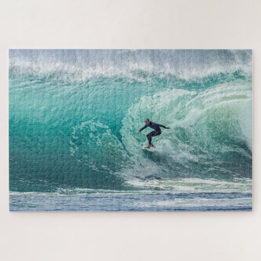 Wave Surfer Surfen Sport Blauer Ozean Puzzle (Horizontal)