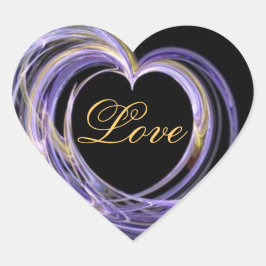 Wave Swept Liebe Fullvoll Fraktal Art Herz-Aufkleber