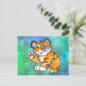 Wave Tiger Cub Postcard Postkarte (Stehend Vorderseite)