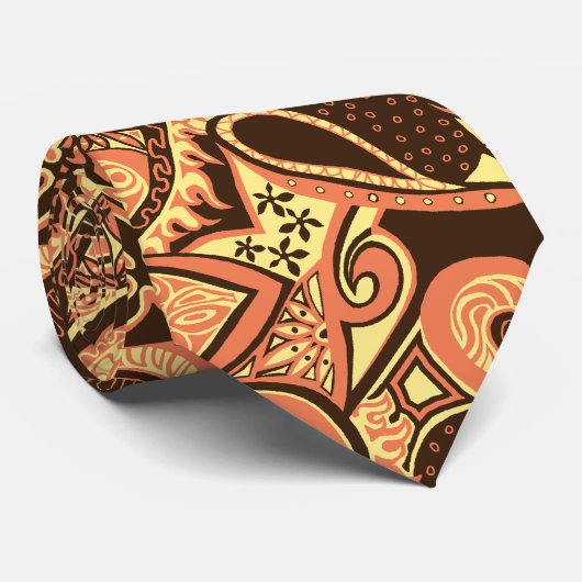 Wave Trip Floral Paisley Zwei-Seiten-Printed Krawatte (Gerollt)