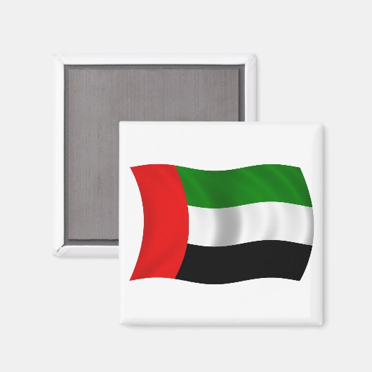 Wave UAE Flag Magnet (Vorderseite/Rückseite)