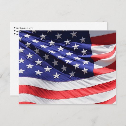 Wave USA American Flag Postkarte (Vorne/Hinten)