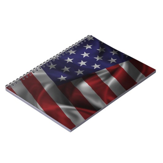 Wave USA Flag Notebook Notizblock (Linke Seite)