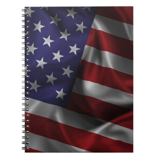 Wave USA Flag Notebook Notizblock (Vorderseite)