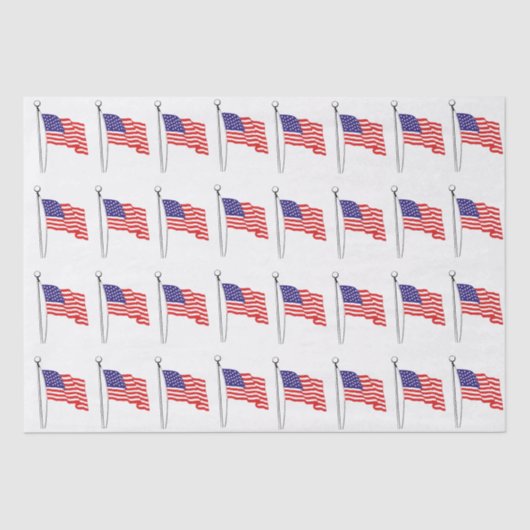 Wave USA Flag Zeichnend #1 Seidenpapier (Vorderseite)