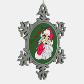 Wave Vintager Santa-Claus Schneeflocken Zinn-Ornament (Links)
