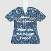 Wave Warrior Hawaiian Primitive Tapa Aloha Shirt Ornament (Rückseite)