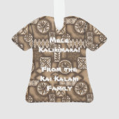 Wave Warrior Hawaiian Primitive Tapa Aloha Shirt Ornament (Rückseite)