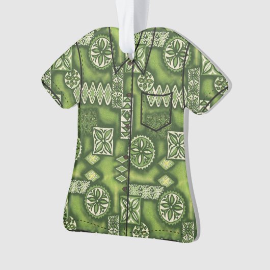 Wave Warrior Hawaiian Primitive Tapa Aloha Shirt Ornament (Vorderseite)